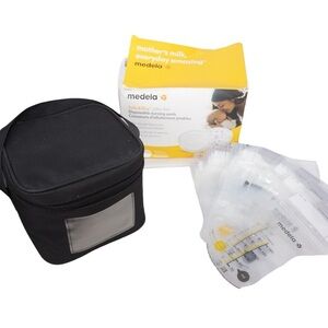 Medela Accessories; Breast Milk Cooler, Storage Bags. and Breast Pads